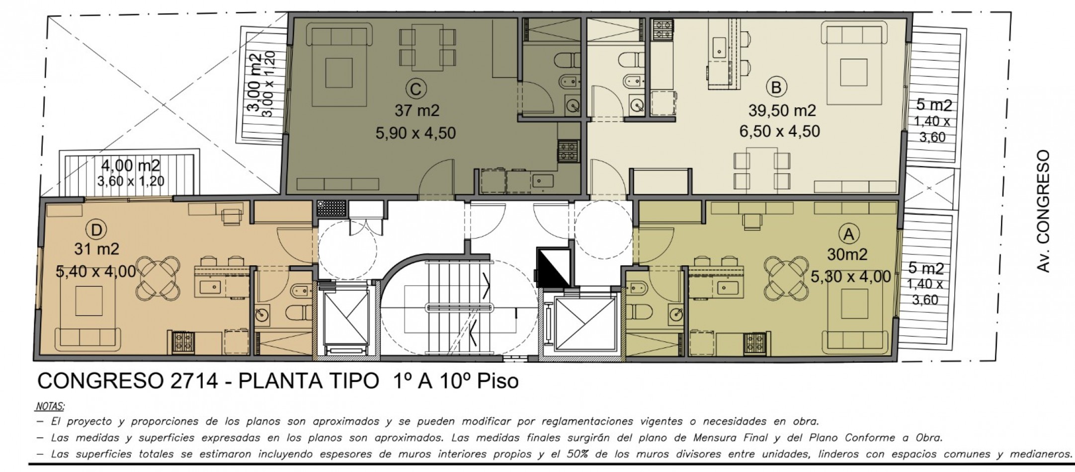 CASA CONGRESO Piso 5°D. Entrega oct 2027