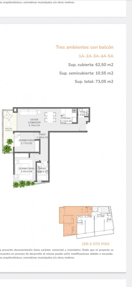 Departamento de tres ambientes en con cochera en venta NO APTO CREDITO